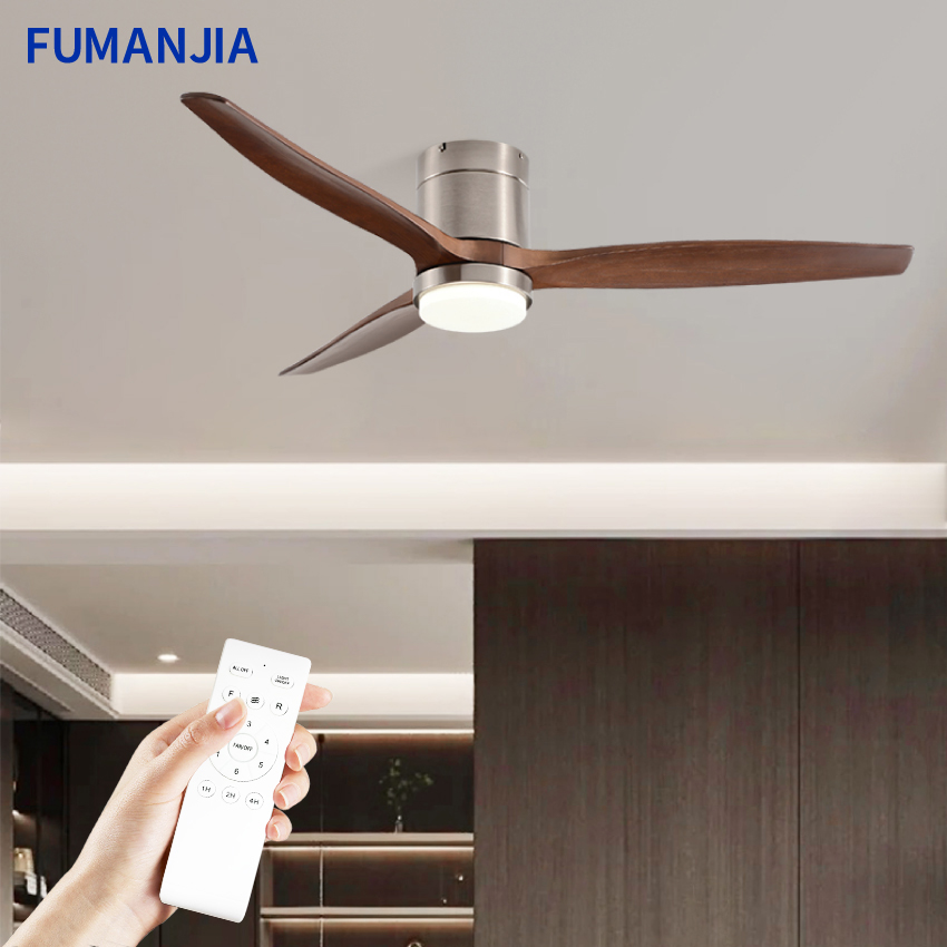 Ceiling Fan With Remote Control Reversible - FUMANJIA 3날 42/52/56/60인치 원목 천장 선풍기