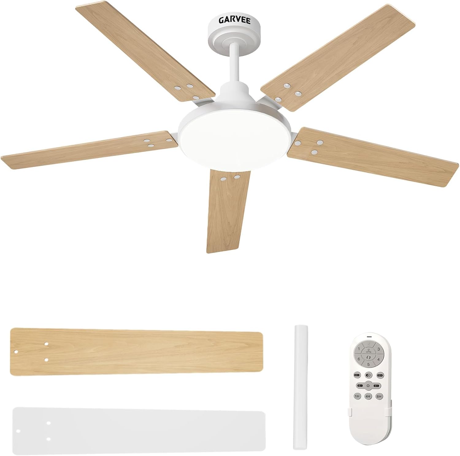 Ceiling Fan Low Profile Flush Mount - 52인치 조명 포함 천장 선풍기, 실내용