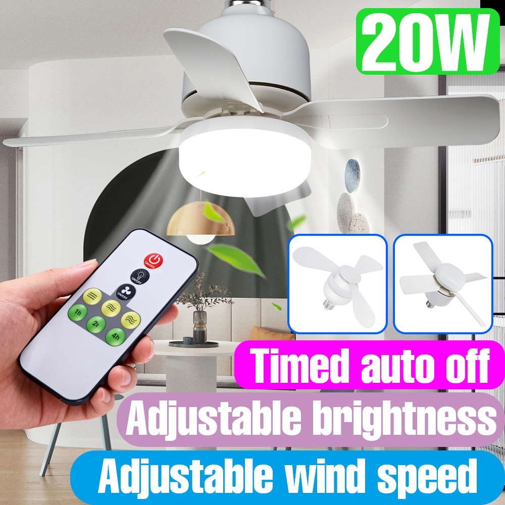 Ceiling Fan Led 3 Blade Modern - 20W LED 팬 조명 전구, E27/E26
