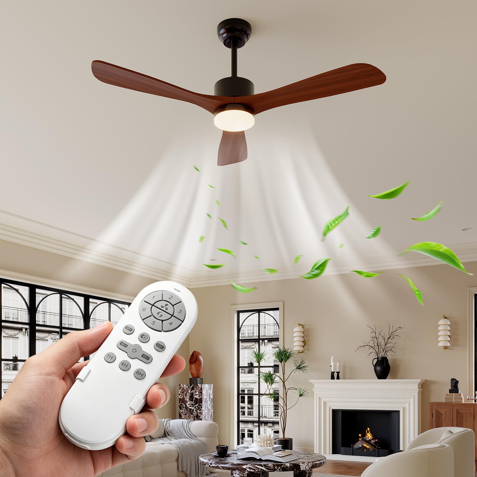 Ceiling Fan Led 3 Blade Modern - 조명과 리모컨이 함께 제공되는 천장 선풍기,