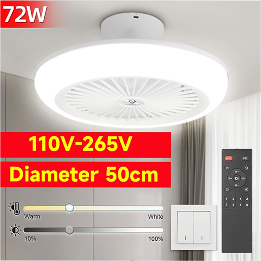 Smart Ceiling Fan With Light Remote - 72W 천장 팬 천장 조명 85-265V