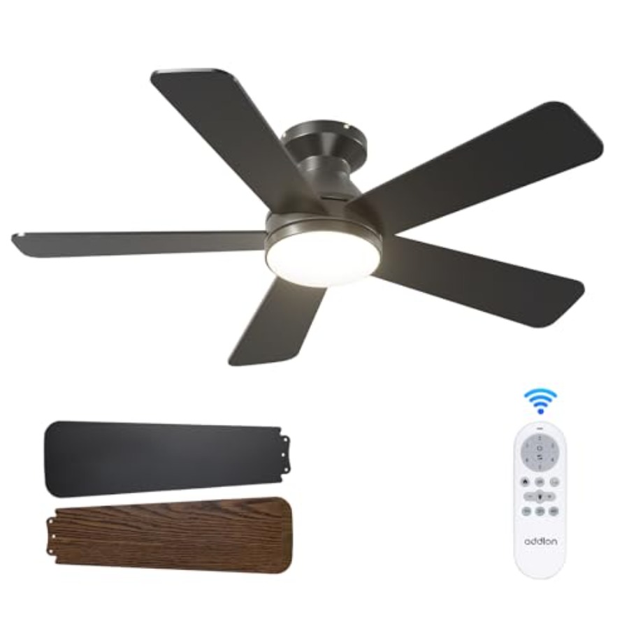 Ceiling Fan Low Profile Flush Mount - 조명이 있는 천장 선풍기, 조명과 리모컨이