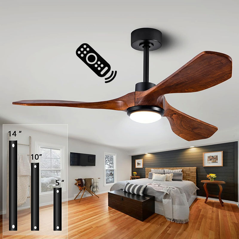 Ceiling Fan Led 3 Blade Modern - 52인치 독특한 나무 천장 선풍기 (조명