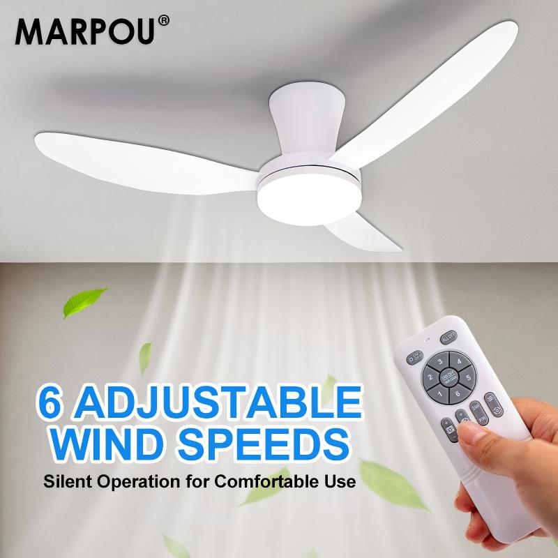 Ceiling Fan Led 3 Blade Modern - MARPOU 원격 제어 기능이 있는 간단한