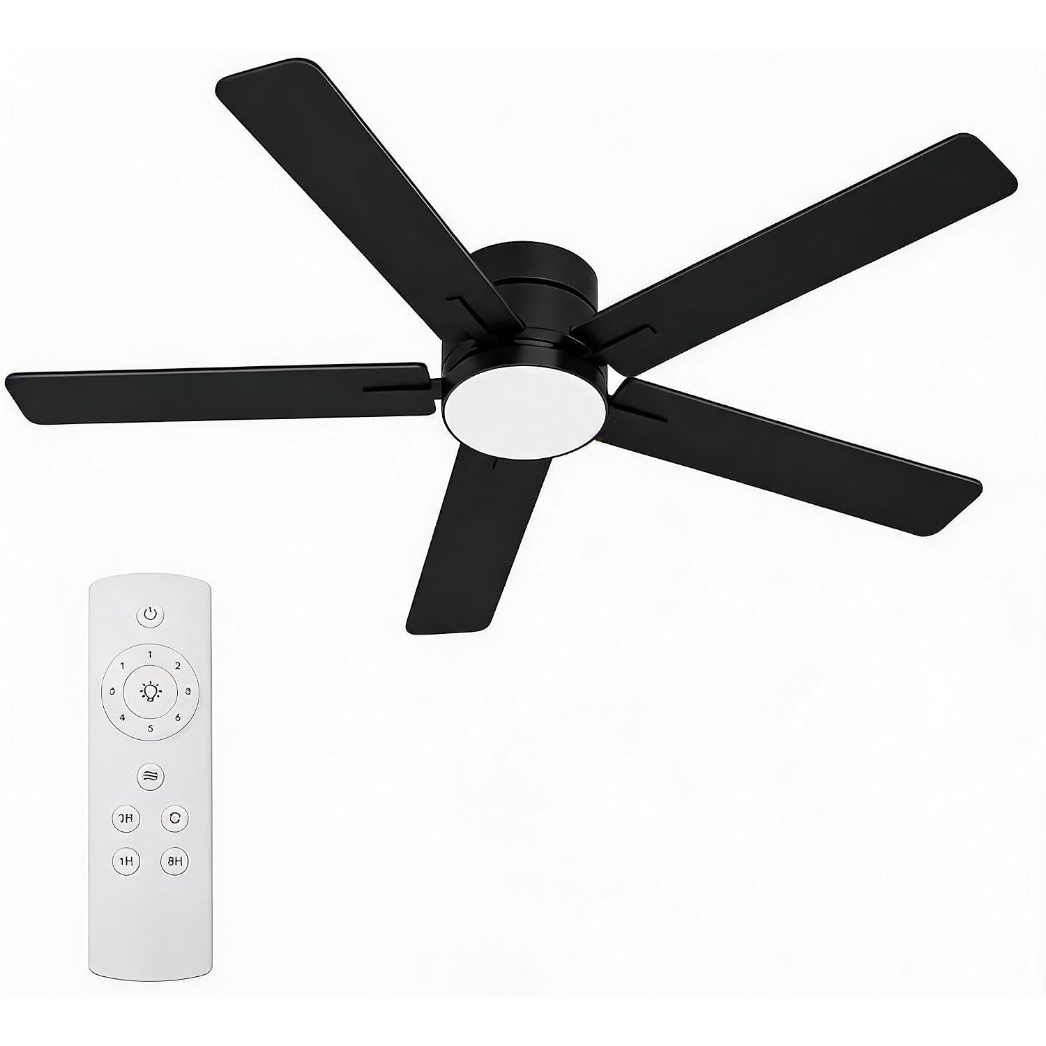 Ceiling Fan Low Profile Flush Mount - 52인치 낮은 프로파일의 천장 선풍기(조명 및