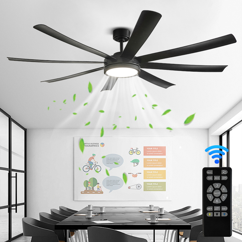 Ceiling Fan With Remote Control Reversible - 72인치 대형 직경 블랙 팬 펜던트