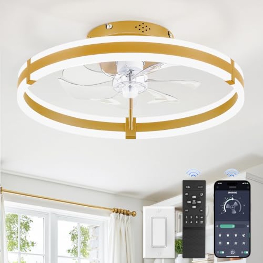 조명과 리모컨이 포함된 천장 선풍기, 19.7'' 로우 - Ceiling Fan Low Profile Flush Mount 리뷰 및 가격