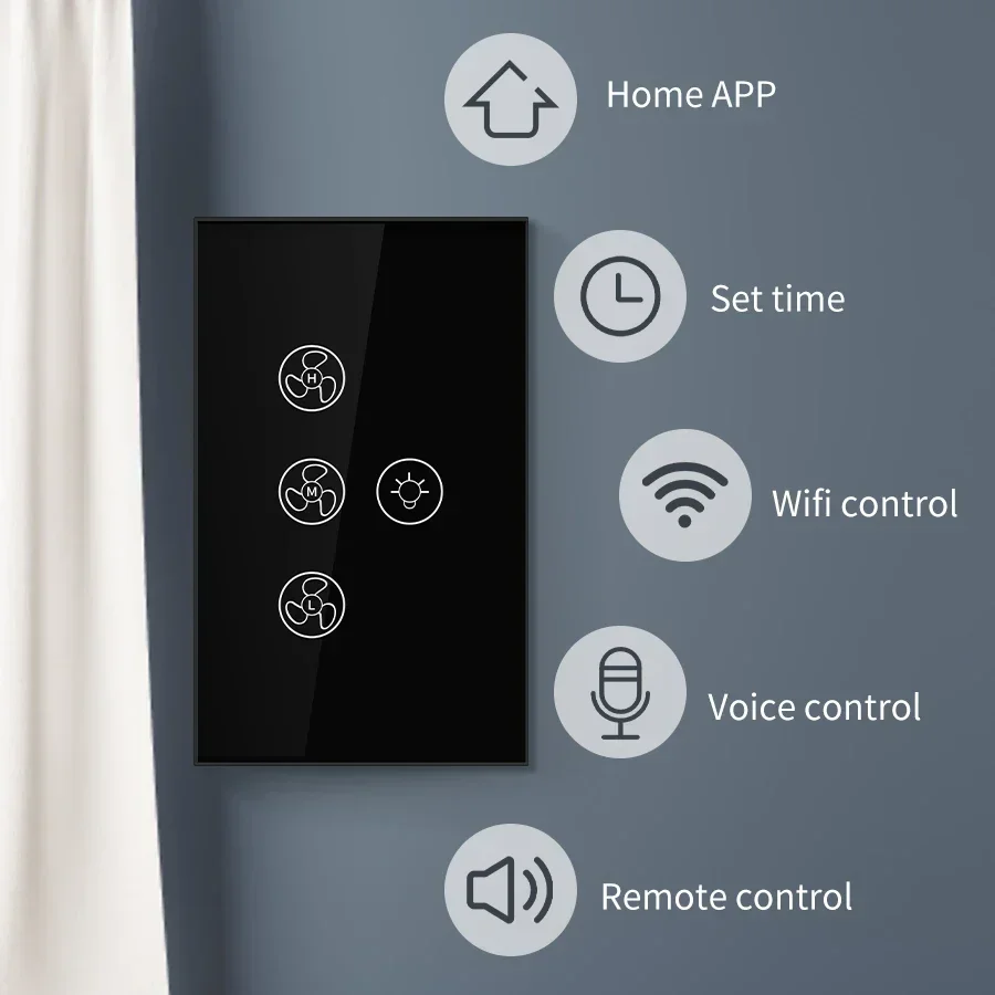 Tuya WiFi 천장 팬 라이트 스마트 스위치 터치  - Smart Ceiling Fan Alexa Wifi 리뷰 및 가격