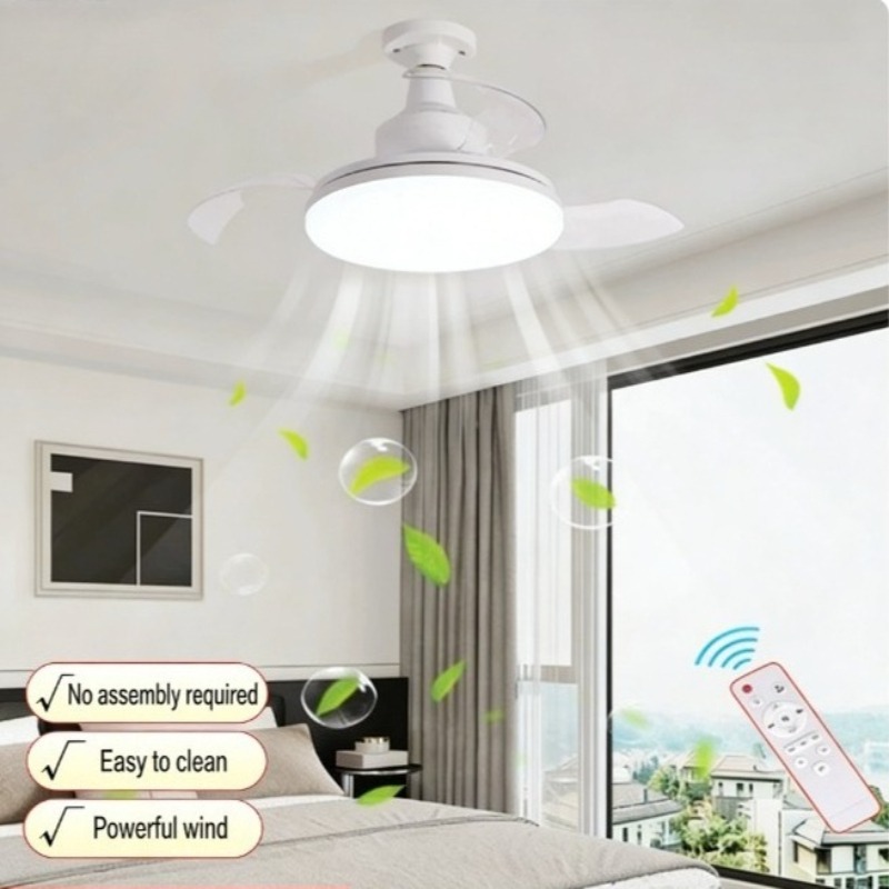 새로운 천장 선풍기 조명, 보이지 않는 텔레스코픽 날개 - Ceiling Fan Led 3 Blade Modern 리뷰 및 가격