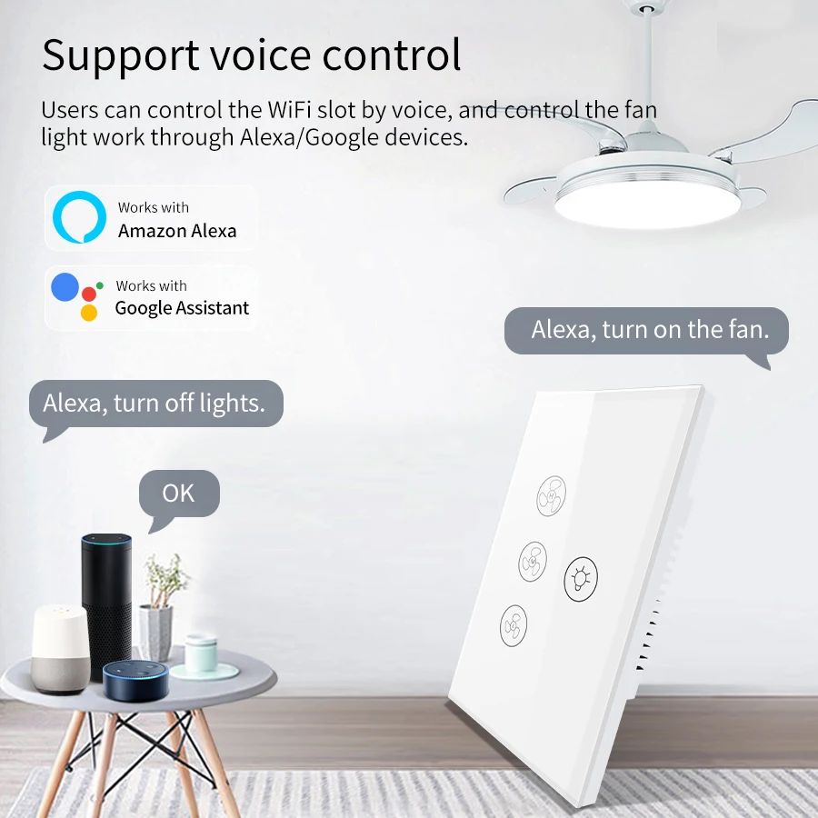 천장 선풍기 LED 조명용 와이파이 스마트 스위치, 투 - Smart Ceiling Fan Alexa Wifi 리뷰 및 가격