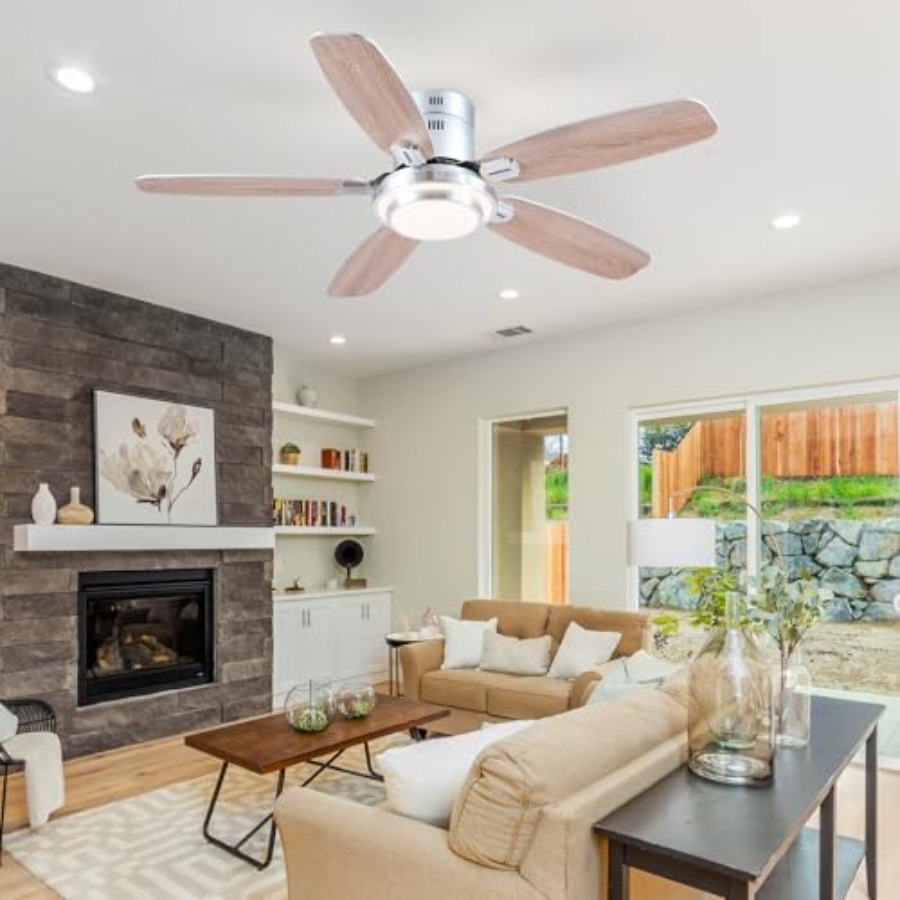 조명과 리모컨이 포함된 로우 프로파일 천장 선풍기, 모 - Ceiling Fan Low Profile Flush Mount 리뷰 및 가격