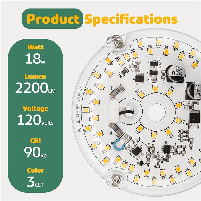A50Q-천장 선풍기 조명 교체 키트 4인치 18W L - Ceiling Fan Light Kit Replacement 리뷰 및 가격