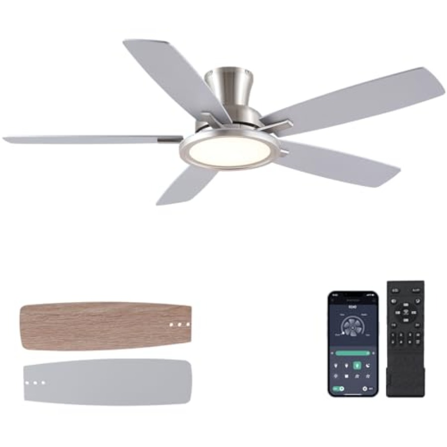 52인치 천장 선풍기(조명 및 리모컨/앱 포함) - 3 - Ceiling Fan Low Profile Flush Mount 리뷰 및 가격