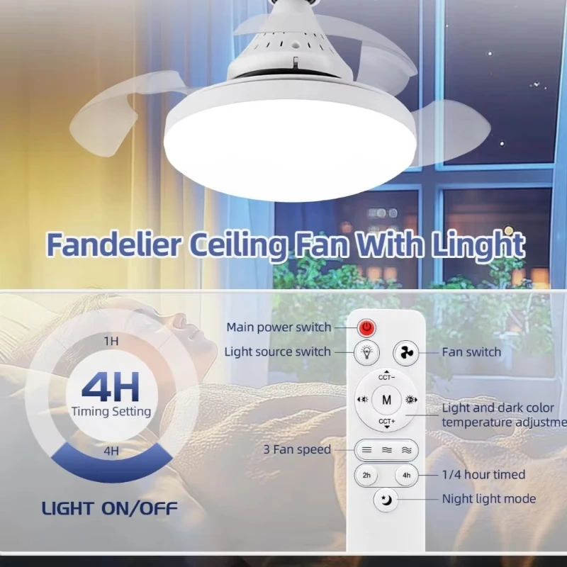 조명과 리모컨이 포함된 천장 선풍기, 숨겨진 접이식 블 - Smart Ceiling Fan With Light Remote 리뷰 및 가격