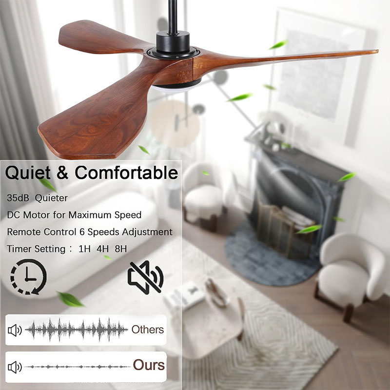52인치 독특한 나무 천장 선풍기 (조명 및 리모컨 포 - Ceiling Fan Led 3 Blade Modern 리뷰 및 가격
