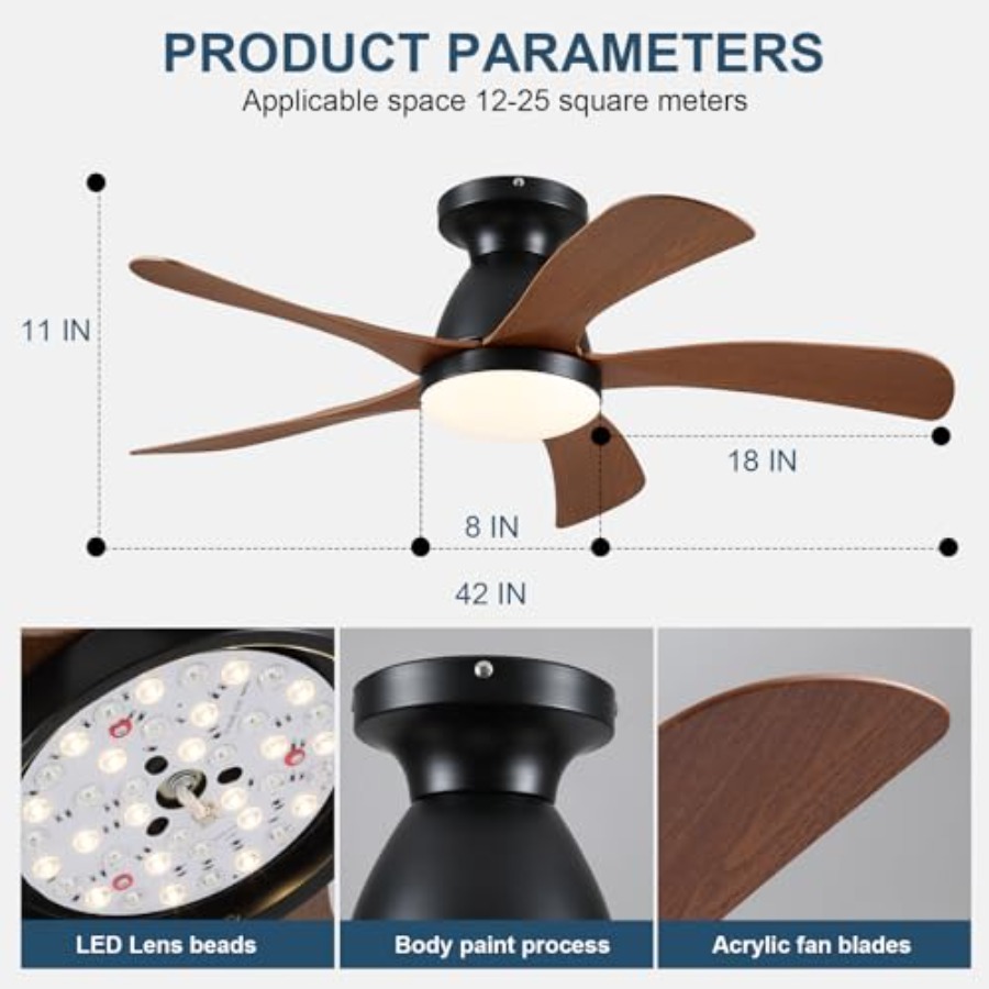 42인치 로우 프로파일 천장 선풍기(조명 및 리모컨 포 - Ceiling Fan Low Profile Flush Mount 리뷰 및 가격