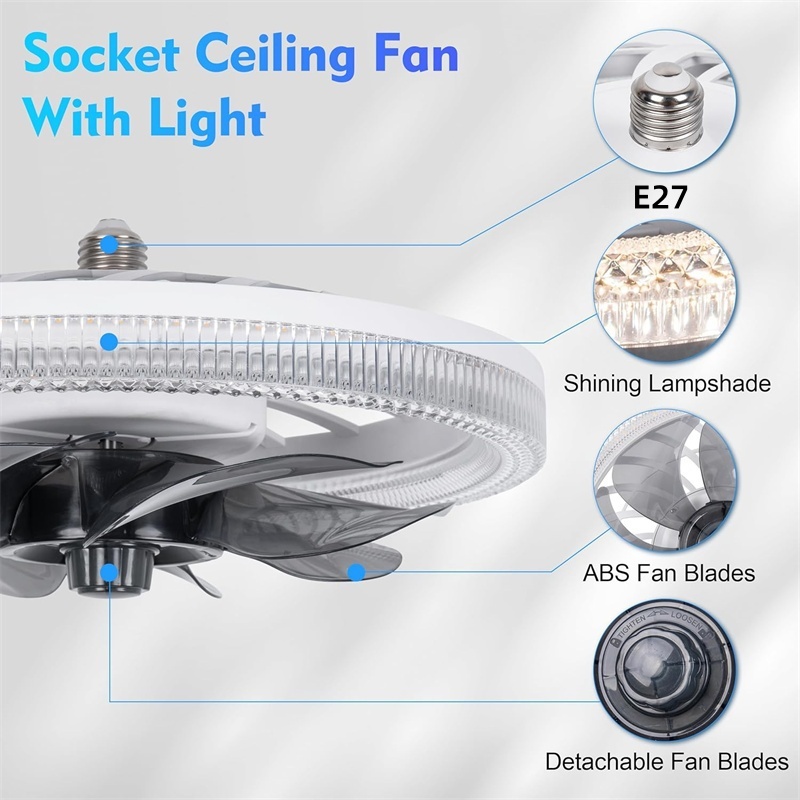 조명이 있는 천장 선풍기, 리모컨이 있는 소켓 팬 조명 - Ceiling Fan Low Profile Flush Mount 리뷰 및 가격