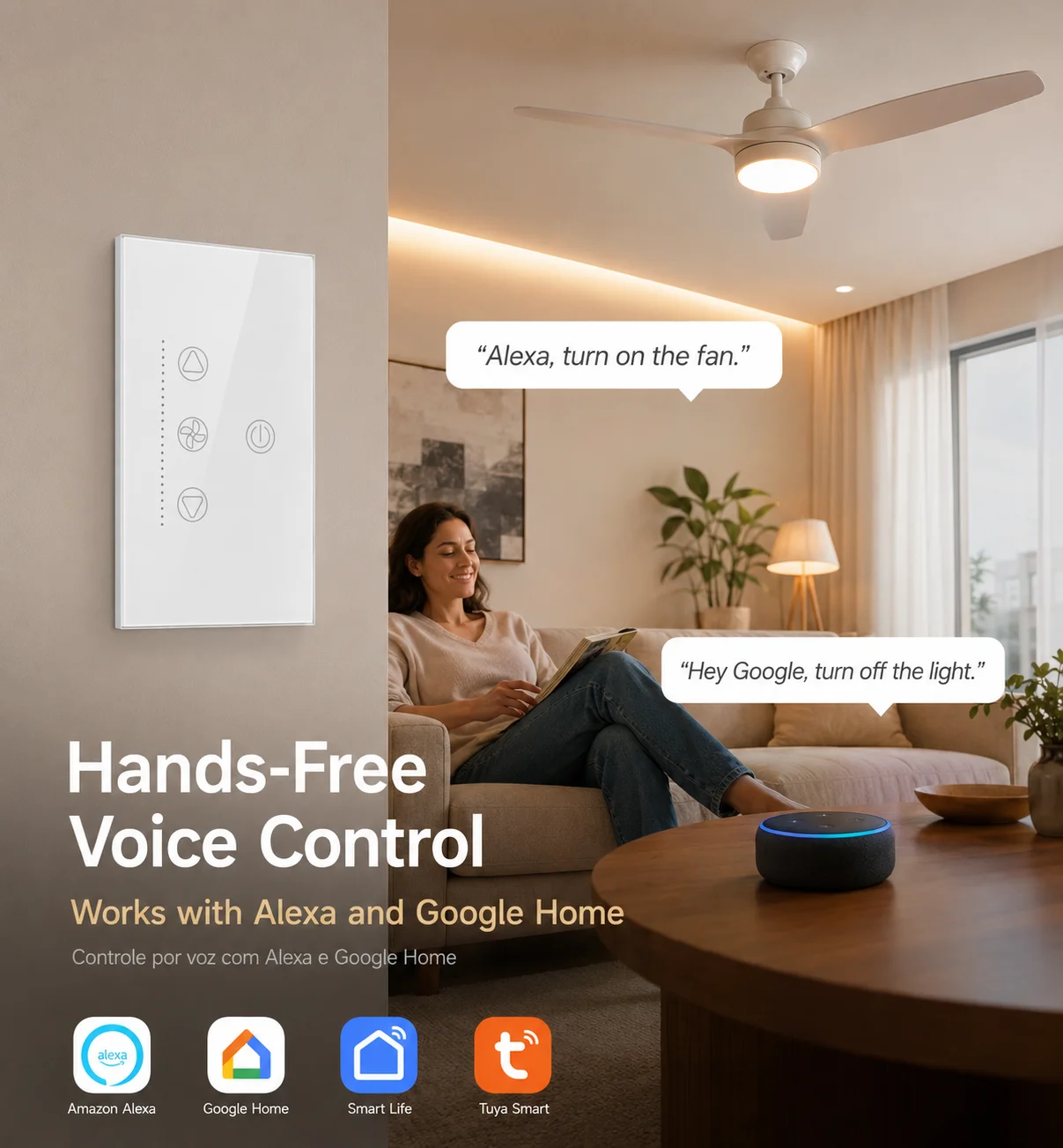 투야 와이파이 블루투스 스마트 팬 라이트 스위치 미국  - Smart Ceiling Fan Alexa Wifi 리뷰 및 가격