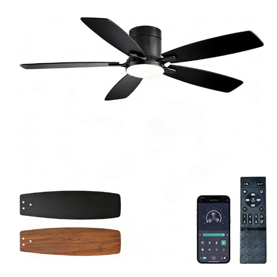 침실 천장 선풍기(조명 포함): 52인치 로우 프로파일 - Ceiling Fan Low Profile Flush Mount 리뷰 및 가격