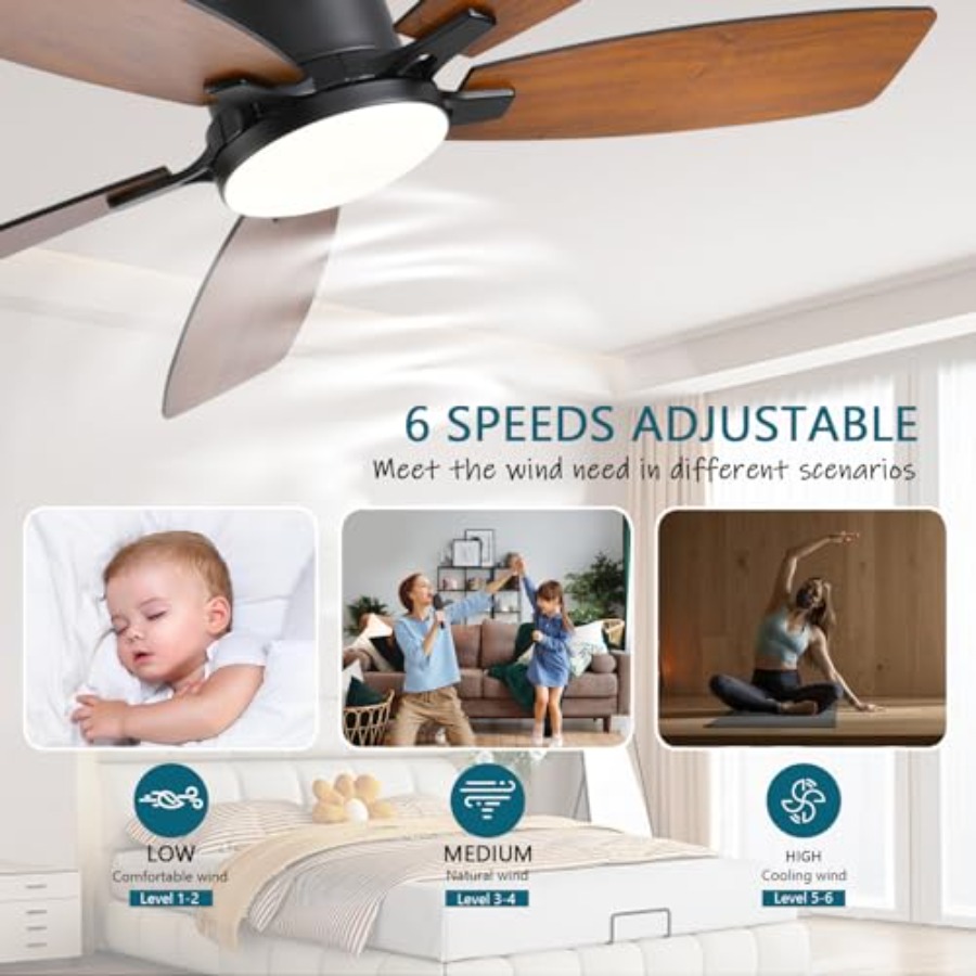 침실 천장 선풍기(조명 포함): 52인치 로우 프로파일 - Ceiling Fan Low Profile Flush Mount 리뷰 및 가격